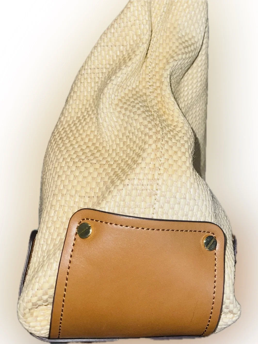 Vince Camuto Straw & Leather Hobo Bag